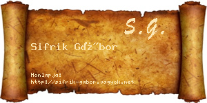 Sifrik Gábor névjegykártya